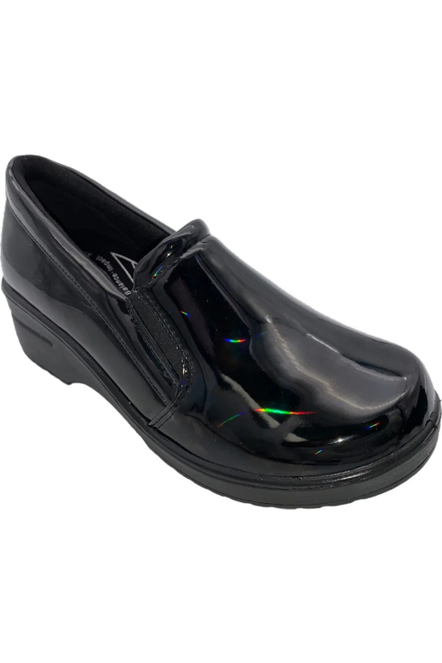 Easy Works By Easy Street Clogs Leeza Iridescent Patent - Medium